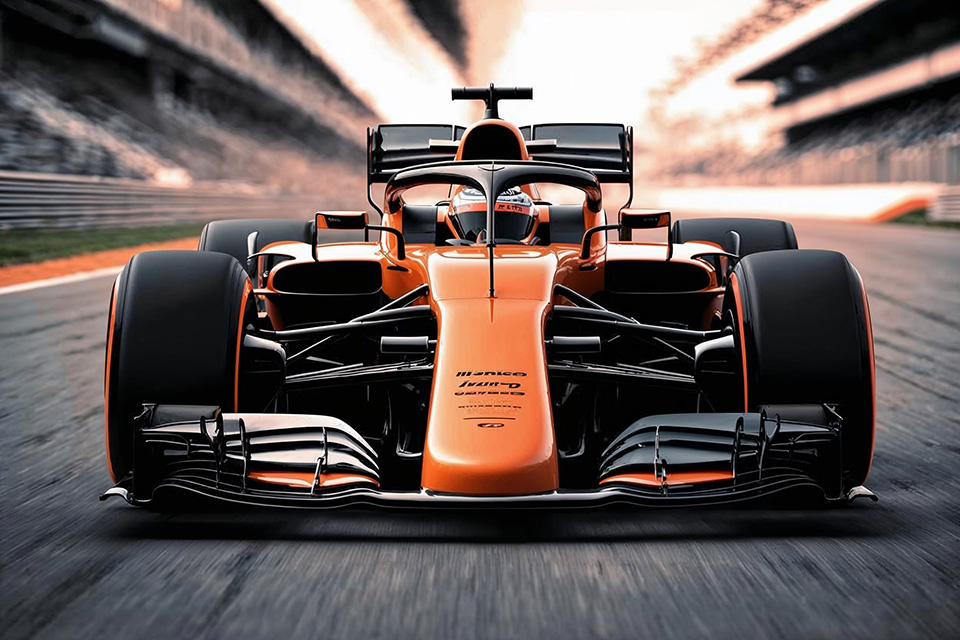Racing car on track